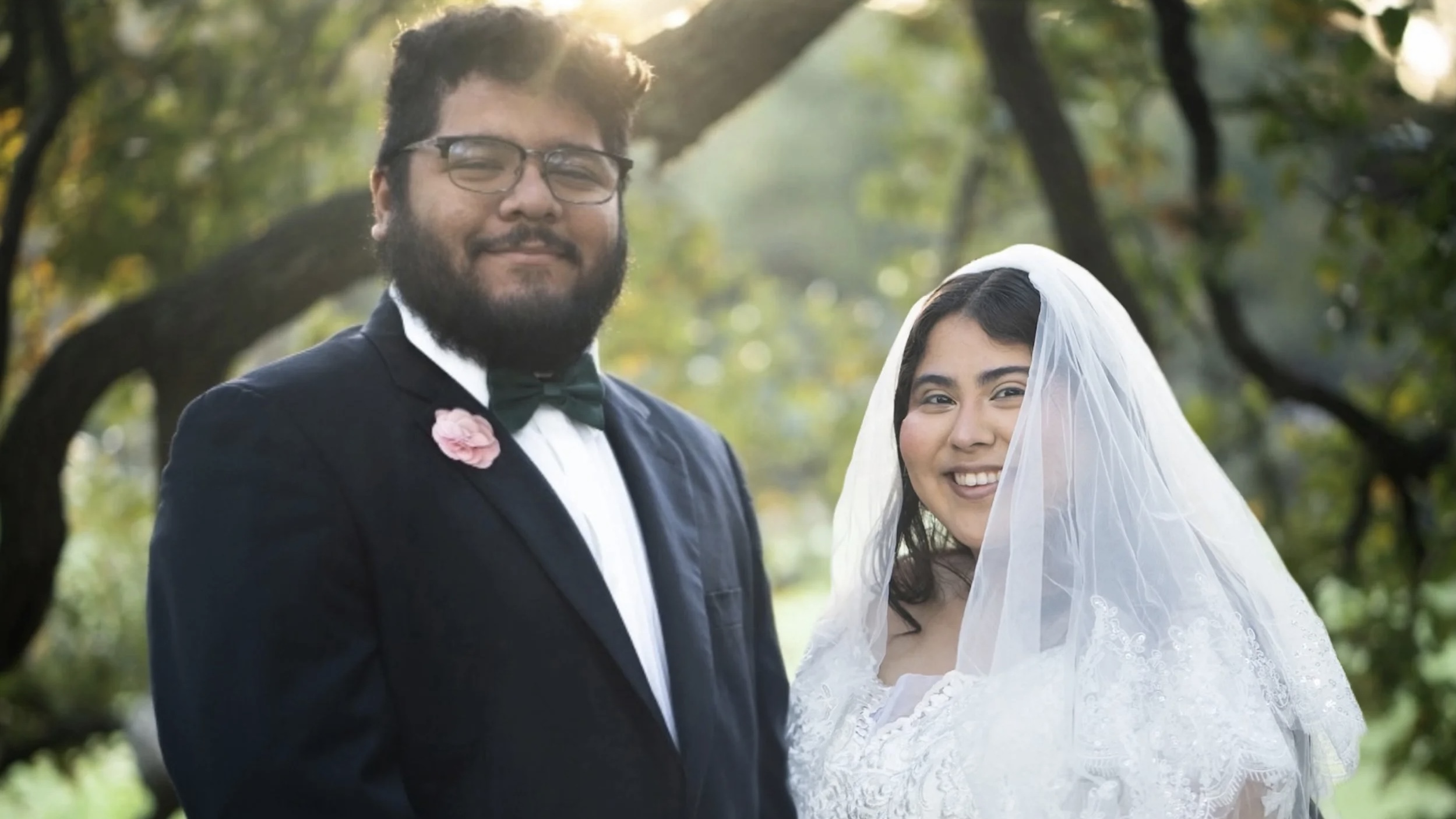 Hero background - wedding couple with natural golden hour lighting