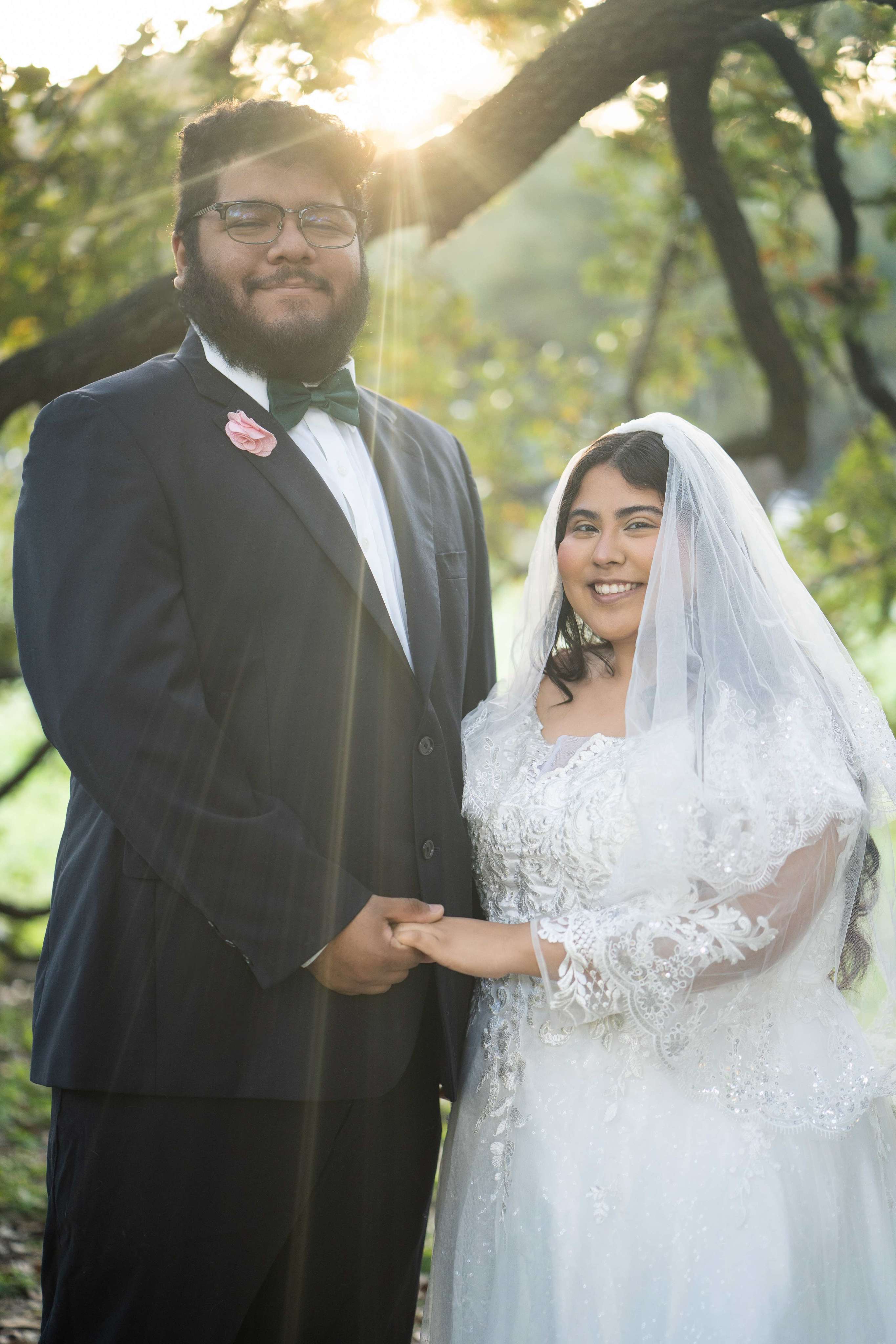 Hero background - wedding couple with natural golden hour lighting